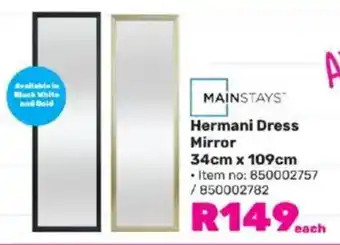 Game MAINSTAYS Hermani Dress Mirror offer