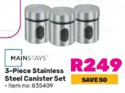 Game MAINSTAYS Stainless Steel Canister Set offer