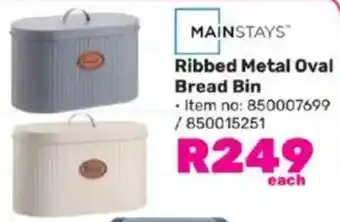 Game MAINSTAYS Ribbed Metal Oval Bread Bin offer