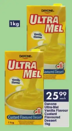 President Hyper Danone Ultra-Mel Vanilla Flavour Custard Flavoured Dessert offer