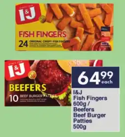 President Hyper I&J Fish Fingers/ Beefers Beef Burger Patties offer