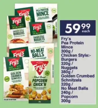 President Hyper Fry's Pea Protein Mince/ Chicken Style Burgers/ Nuggets/ Golden Crumbed Schnitzels/ No Meat Balls/ Popcorn offer