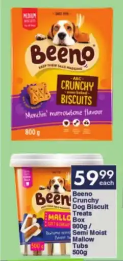 President Hyper Beeno Crunchy Dog Biscuit Treats Box/ Semi Moist Mallow Tubs offer