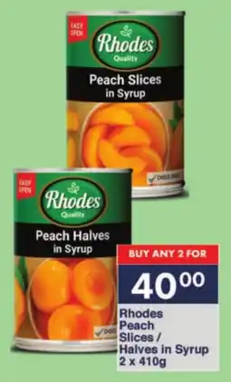 President Hyper Rhodes Peach Slices/ Halves in Syrup offer