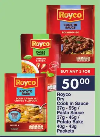 President Hyper Royco Dry Cook in Sauce/ Pasta Sauce/ Potato Bake Packets offer