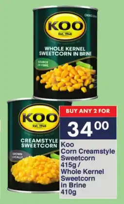 President Hyper Koo Corn Creamstyle Sweetcorn/ Whole Kernel Sweetcorn in Brine offer