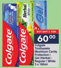 President Hyper Colgate Toothpaste Maximum Cavity Protection/ Gel/Herbal Regular/White offer