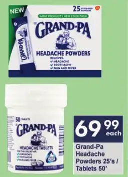 President Hyper Grand-Pa Headache Powders/ Tablets offer