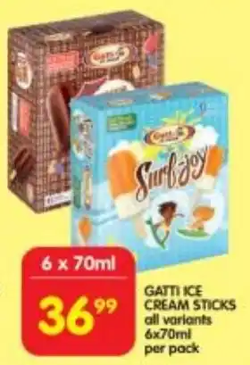 Shoprite Gatti ice cream sticks all variants offer