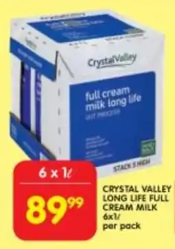 Shoprite Crystal valley long life full cream milk offer