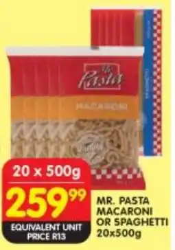 Shoprite Mr. pasta macaroni or spaghetti offer