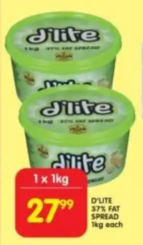 Shoprite D'lite 37% fat spread offer