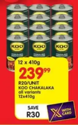 Shoprite Koo chakalaka all variants offer