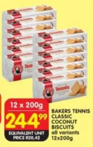 Shoprite Bakers tennis classic coconut biscuits offer