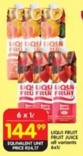 Shoprite Liqui fruit fruit juice offer