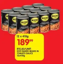 Shoprite Koo baked beans in tomato sauce offer