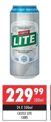 Ultra Liquors Castle Lite Cans-24 x 500ml offer