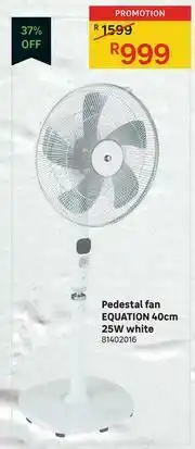 Leroy Merlin Equation 40cm 25W White Pedestal Fan offer