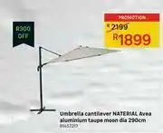 Leroy Merlin Naterial Avea Aluminium Taupe Moon Cantilever Umbrella Dia 290cm offer