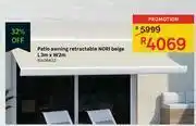 Leroy Merlin Nori Beige Retractable Patio Awning L3m x W2m offer