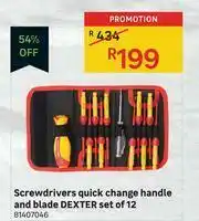 Dexter Set Of 12 Handle & Blade Change Quick Screwdrivers