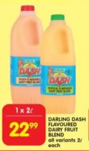 Shoprite Darling dash flavoured dairy fruit blend all variants offer