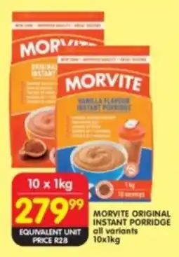 Shoprite Morvite original instant porridge all variants offer