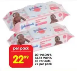 Shoprite Johnson's baby wipes all variants offer