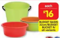 Shoprite Budget basin/budget bucket all variants offer