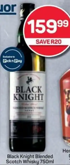 Pick n Pay Hypermarket Black Knight Blended Scotch Whisky offer