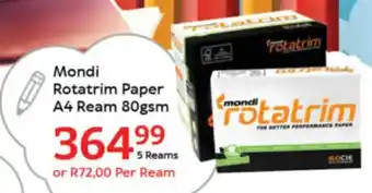 Oxford Freshmarket Mondi Rotatrim Paper A4 Ream 80gsm offer