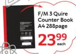 Oxford Freshmarket F/M 3 Quire Counter Book A4 288page offer