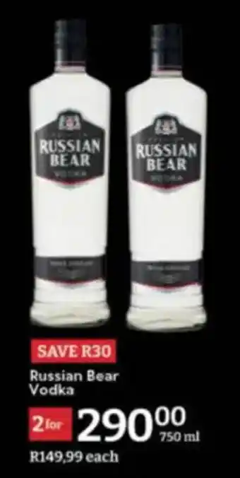 Oxford Freshmarket Russian Bear Vodka offer