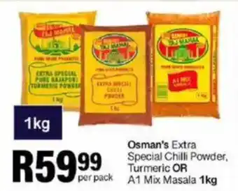 Take 'n Pay Osman's Extra Special Chilli Powder, Turmeric OR A1 Mix Masala offer