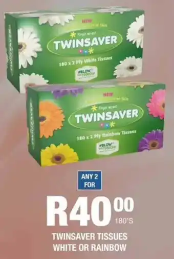 Take 'n Pay Twinsaver tissues white or rainbow offer