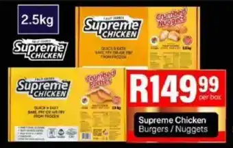 Take 'n Pay Supreme Chicken Burgers/ Nuggets offer