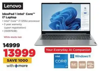 HiFi Corp Lenovo IdeaPad 1 Intel Core i7 Laptop offer