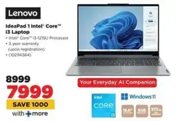 HiFi Corp Lenovo IdeaPad 1 Intel Core i3 Laptop offer