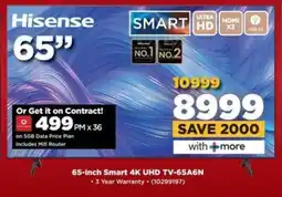 HiFi Corp Hisense 65-inch Smart 4K UHD TV-65A6N offer