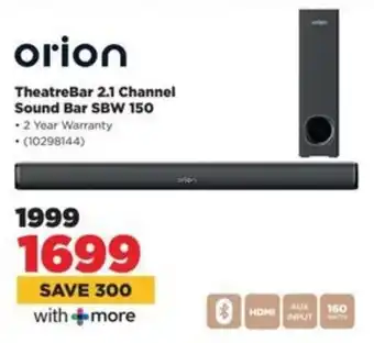 HiFi Corp Orion TheatreBar 2.1 Channel Sound Bar SBW 150 offer