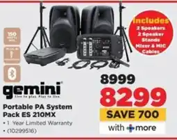 HiFi Corp Gemini Portable PA System Pack ES 210MX offer