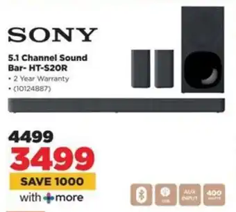 HiFi Corp SONY 5.1 Channel Sound Bar-HT-S2OR offer