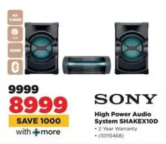 HiFi Corp SONY High Power Audio System SHAKEX10D offer