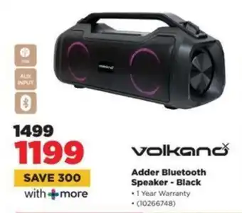 HiFi Corp Volkano Adder Bluetooth Speaker - Black offer