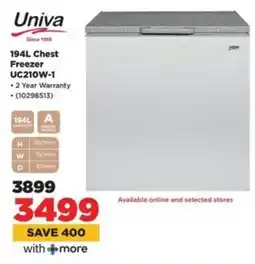 HiFi Corp Univa Chest Freezer UC210W-1 offer