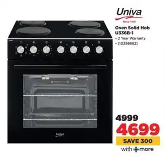 HiFi Corp Univa Oven Solid Hob U336B-1 offer