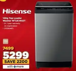 HiFi Corp Hisense Top Loader Washer WTJA1402T offer