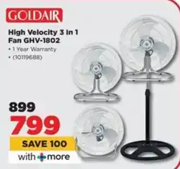 HiFi Corp GOLDAIR High Velocity 3 In 1 Fan GHV-1802 offer