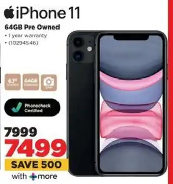 HiFi Corp iPhone 11 64GB Pre Owned offer