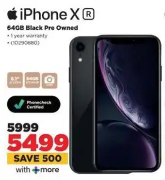 HiFi Corp iPhone X 64GB Black Pre Owned offer